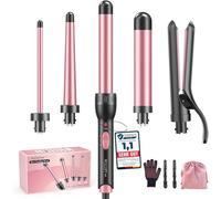 Boucleur à Cheveux 5 en 1 Avec Lisseur - BESTOPE MIX Kit De Bouclage Avec DifféRents Embouts Pour Boucles Fines et éPaisses, DiamèTres De 10 à 32 Mm, Chauffe Rapide, 2 RéGlages De TempéRature