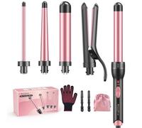 Boucleur à Cheveux 5 en 1 Avec Lisseur - Lisseur Kit De Bouclage Avec DifféRents Embouts Pour Boucles Fines et éPaisses, DiamèTres De 10 à 32 Mm, Chauffe Rapide, 2 RéGlages De TempéRature