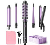 Boucleur à Cheveux BESTOPE PRO 5 en 1 - Fer à Boucler Avec un Lisseur Cheveux,Brosse Thermique, Boucleur Wavy (9 mm-25 mm),Fer à Friser Kit - Température Réglable,Pour Les Voyages et Les Cadeaux