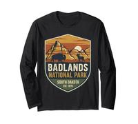 Bouclier Animalier Vintage du Parc National des Badlands, Dakota du Sud Manche Longue