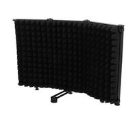 Bouclier Anti-vent pour Microphone Noir, 3 Panneaux Pliables, Réglable | Abs, Mousse, Fer et Alliage D’aluminium, Portable pour Enregistrement et Cabine de Diffusion