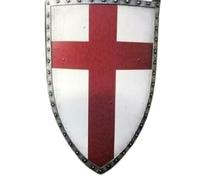 Bouclier chauffant authentique de chevalier médiéval Templier Automne, armure croisée, guerrier, cosplay, bouclier 45,7 cm, blanc, blanc, 46 cm
