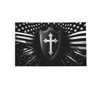 Bouclier Croisé Des Chevaliers Templiers Bannière Couleurs Vives Drapeaux Décoratif Garden Flag Pour Porche Fête Célébrations 90X150Cm