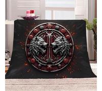 Bouclier D'affrontement Des Loups Jumeaux Manta de franela 3D Suave - Cubre Sofá/Cama 220x240 cm,Puissance Sauvage Primordiale Estampado 3D Ultrarealista,Polar Caliente,Lavable,Hogar/Dormitorio