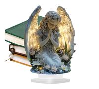 Bouclier d'ange | Art 2D de Noël Acrylique Prière Ange Bouclier | Décoration de table paisible pour l'intérieur et l'extérieur Jardin Livres Chambre Salon Salle à manger | Pour bibliothèque, armoire