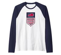 Bouclier de baseball du Kentucky à rayures étoilées, drapeau et image de Manche Raglan