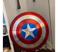 Bouclier de Captain America en métal pour jeu de rôle 1:1 Bouclier de Captain America pour cosplay, version adulte 55,9 cm
