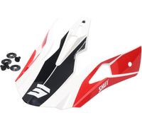 Bouclier de casque SHOT PULSE REVENGE avec vis blanc brillant-rouge-sw.