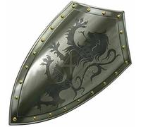 Bouclier de chauffage médiéval fonctionnel Dragon Warrior Templar Knight Armor 71,1 cm