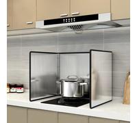 Bouclier de cuisine anti-éclaboussures, pliable en acier inoxydable, résistant aux éclaboussures, résistant à la chaleur et à l'eau, durable, facile à nettoyer (30 x 40 x 40 cm)