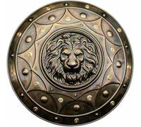 Bouclier de guerrier rond médiéval historique Lion Bouclier en acier Bouclier Chevalier GN Armure Bouclier Bouclier Jeu de rôle