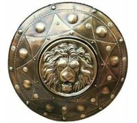 Bouclier de guerrier rond médiéval historique Lion Bouclier en acier Bouclier Chevalier GN Armure Bouclier Jeu de rôle Cadeau