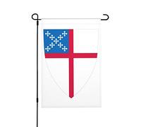 Bouclier De L'Église Épiscopale Des États-Unis Drapeau De Jardin Suspendre Bannière Double Face Drapeau De Cour Pour Toutes Les Saisons Vacances Événement 30X45cm