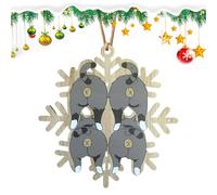Bouclier de Noël amusant en forme de popo de chat, flocon de neige, en bois, décoration de Noël, drôle de chats, flocons de neige, décoration festive pour fenêtre, porte, jardin, rétroviseur