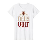 Bouclier des Chevaliers Templiers Deus Vult (Dieu Le Veut) T-Shirt Graphique avec Valeur