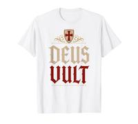 Bouclier des Chevaliers Templiers Deus Vult (Dieu Le Veut) T-Shirt Graphique avec Valeur
