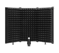Bouclier d'isolation de Microphone, Micro de Studio, réflecteur en Mousse insonorisant, Pare-Vent, 3 Panneaux