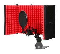 Bouclier D'isolation de Microphone, Pliable avec Support Fileté pour Micro, Mousse Absorbante Haute Densité, Masque de Protection pour Micro Portable, Accessoires de Microphone pour L'enregistrement V