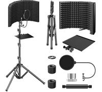 Bouclier d'isolation pour micro TONOR T65 178 cm - Mousse haute densité, Filtre anti-pop, Trépied pliable