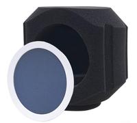 Bouclier d'isolation professionnel pour microphone avec mousse insonorisante | Filtre de réflexion compact pour la réduction du bruit dans les studios d'enregistrement | Podcasting | Chant | (Blanc +