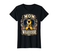 Bouclier en Forme de cœur pour la Sensibilisation au Cancer de l'enfance Mom of a Warrior T-Shirt Graphique avec Valeur, Femme, Noir, XS