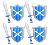 Bouclier et épée gonflables de l'Écosse - 45 x 32 cm - Bouclier drapeau écossais et épée bleue de 62 cm avec imprimé St Andrew - Football écossais, rugby, six nations, déguisement et accessoires de