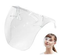 Bouclier facial pour le broyage et la coupe, bouclier facial avec des verres, masque complet transparent anti-buas, gardien de gouttelettes en plastique protecteur réutilisable pour femmes hommes enf