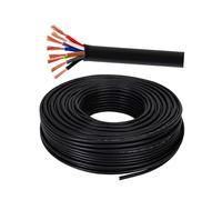 Bouclier les câbles, Câble OFC noir à 8 conducteurs (0,14-0,34 mm²), 30-100 pieds, homologué CE, for la surveillance intérieure et extérieure(50ft,0.14mm²)