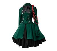 Bouclier médiéval à manches trompette couleur bois pour homme - Robe longue et ceinture de costume médiéval pour homme (vert, XL)