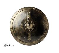 Bouclier médiéval ATOSA - Ø49 cm - Doré avec écusson de lion