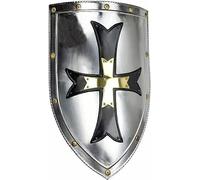 Bouclier médiéval en acier de calibre 18 - Armure templier viking en acier - Bouclier en fer médiéval - Bouclier en acier de calibre 18 - Armure templière viking - Bouclier en fer - Bouclier en métal