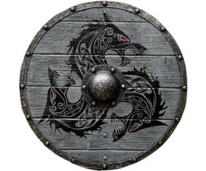 Bouclier médiéval gris authentique Bettleworn Viking prêt à la bataille fait à la main bouclier guerrier bouclier entièrement fonctionnel bouclier 61 cm, comme sur l'image, Medium