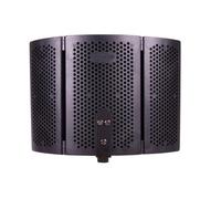 Bouclier Micro D’isolation à Trois Portes, Anti-vent Noir | ABS et Mousse, du Bruit et Poussière, Effet Protecteur, Plupart des Microphones