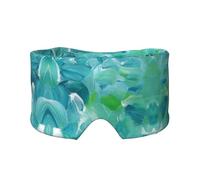 Bouclier oculaire imprimé à la peinture à l'huile bleue, équipement de sommeil réversible, bandeau bloquant la lumière, pour un confort de voyage