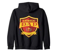 Bouclier Protecteur de la Famille pour Papa catholique Sweat à Capuche