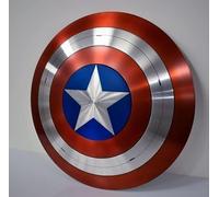 Bouclier rond Captain Shield America en acier doux avec poignée en cuir, décoration murale de jeu de rôle, cadeau de Noël et de Thanksgiving