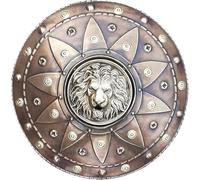 Bouclier rond en fer médiéval avec visage de lion - Bouclier de défense - Cadeau pour lui