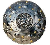 Bouclier rond médiéval en forme de visage de lion ~ Bouclier d'armure de chevalier en acier massif Taille 55,9 cm ~ Boucliers ronds en métal ~ Décoration d'intérieur ~ Article cadeau