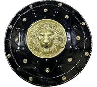 Bouclier rond médiéval Lion Bouclier guerrier en métal Chevalier LARP/Halloween/Cosplay Boucliers