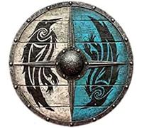 Bouclier rond viking médiéval | Bouclier prêt à la bataille de 61 cm avec art nordique des oiseaux