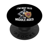 Bouclier rose I'm Not Old I'm Middle Aged Knight PopSockets PopGrip Adhésif