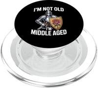 Bouclier rose I'm Not Old I'm Middle Aged Knight PopSockets PopGrip pour MagSafe