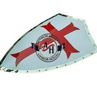 Bouclier templier médiéval en forme de croix rouge ~ Bouclier chauffant ~ Bouclier de chevalier d'armure ~ Bouclier de cosplay Battle Warrior, Rouge, Large