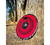 Bouclier viking en bois 61 cm Motif dragon loup | Décoration guerrière médiévale faite à la main