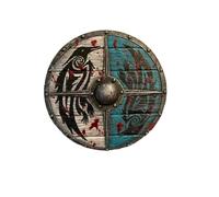 Bouclier Viking en bois médiéval corbeau bataille guerrier chevalier bouclier armure jeu de rôle 61 cm bleu et noir