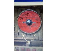 Bouclier viking médiéval authentique Battleworn The Last Kingdom - Bouclier entièrement fonctionnel pour la bataille pour soldat/guerrier (61 cm) (bouclier médiéval Ragnar Lothbrok)