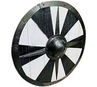Bouclier Viking rond médiéval armure guerrier en acier Templier GN Bouclier en bois, 61 cm