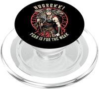 Bouclier Viking Woman Maiden Courage Hugrekki Old Norse Wolf PopSockets PopGrip pour MagSafe