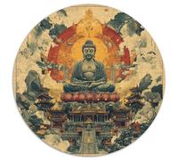 Bouddha 1000 Pièces Puzzle Rond Classiques Qualité Supérieure Cadeau Unique pour Adultes Et Enfants 1000pcs (67.5x67.5cm)