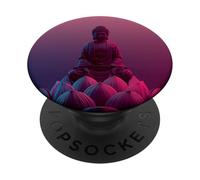 Bouddha Abstrait - Fleur de Lotus - Bouddhisme Spirituel Bouddhiste PopSockets PopGrip Adhésif